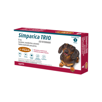 Simparica Trio Antiparasitario Interno Y Externo Para Perros 5kg -10kg