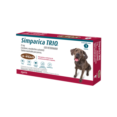 Simparica Trio Antiparasitario Interno Y Externo Para Perros 40kg -60kg